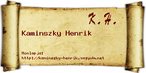 Kaminszky Henrik névjegykártya